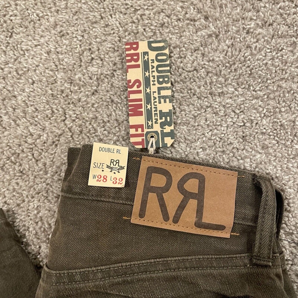 Double RL (RRL) Western Slim Narrow Denim Jeans Size 28x32 Brown Vintage - Picture 2 of 5